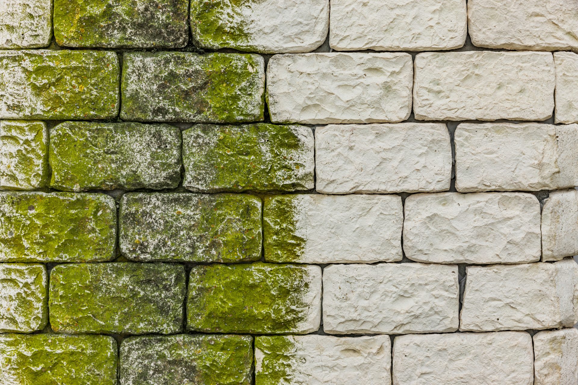 Fasada prekrita s plesnijo in algami